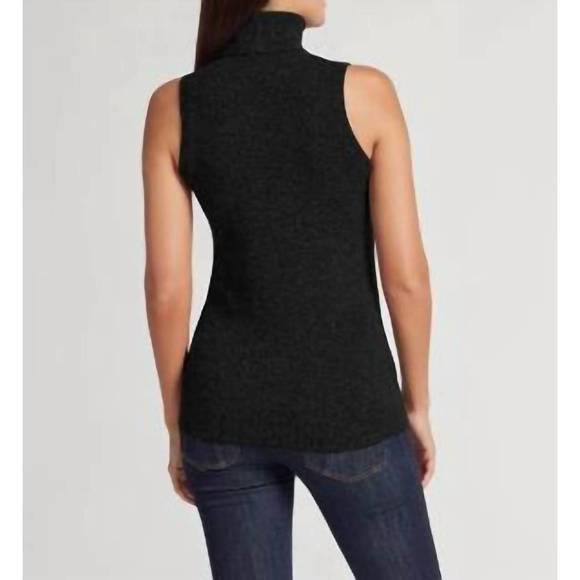 NEW ANATOMIE sleeveless cashmere turtleneck sweater in black - Picture 3 of 3